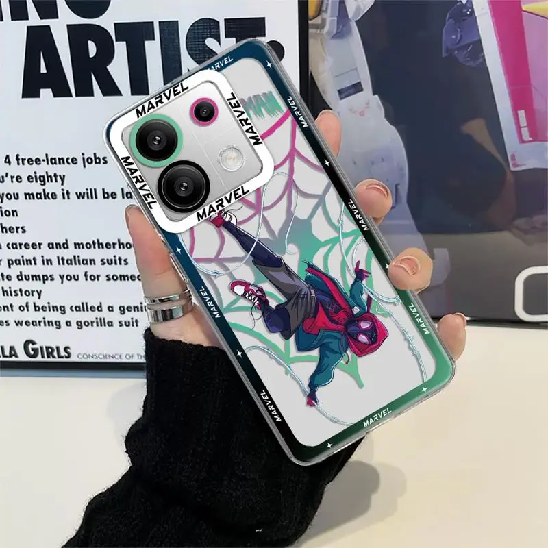 

phone case for Xiaomi Redmi Note 13 12S 11 Pro 13C 4G X3 NFC 11S 10 12pro plus 9s Clear funda cover Gwen Spider-Man Cool Marvel