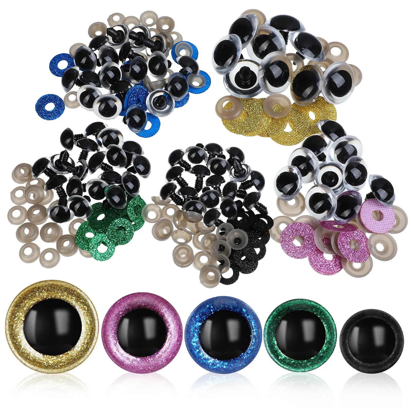 

80Pcs Stuffed Animals Accessories Realistic Plastic Eyes with Gaskets for Crochet Craft Bear Making Puppet DIY Projects Safety