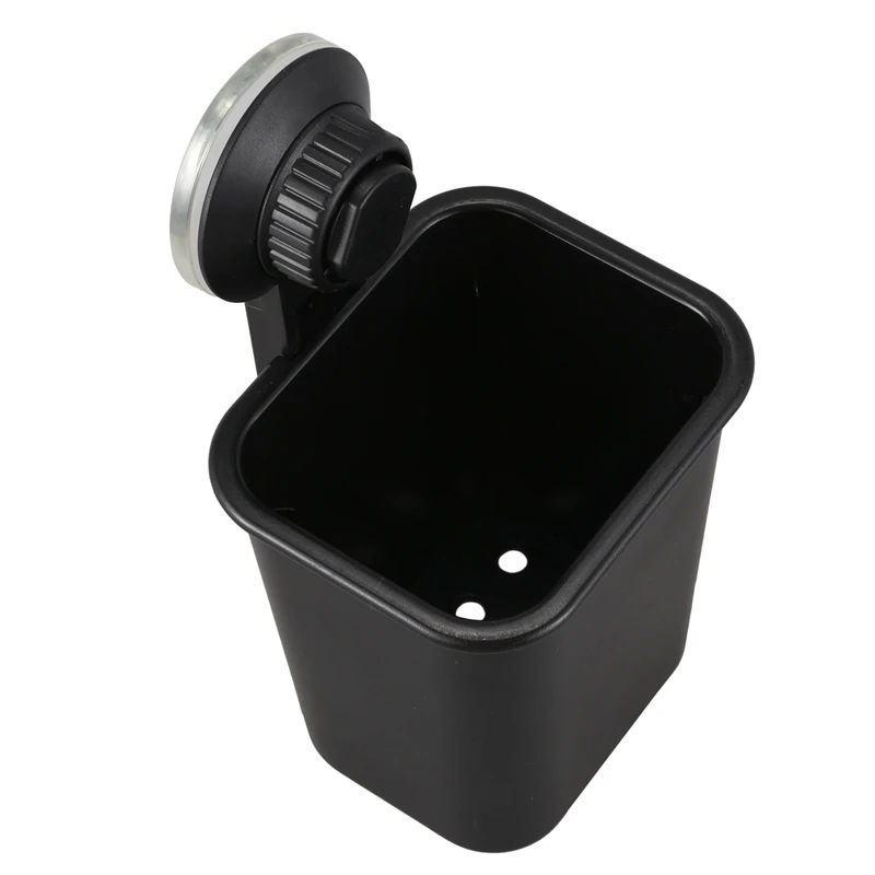 2 PC Suction Cup Toothbrush Cup Holder Rack Plastic Holder Toothpaste Storage Box For Kitchen Bathroom Toilet Black