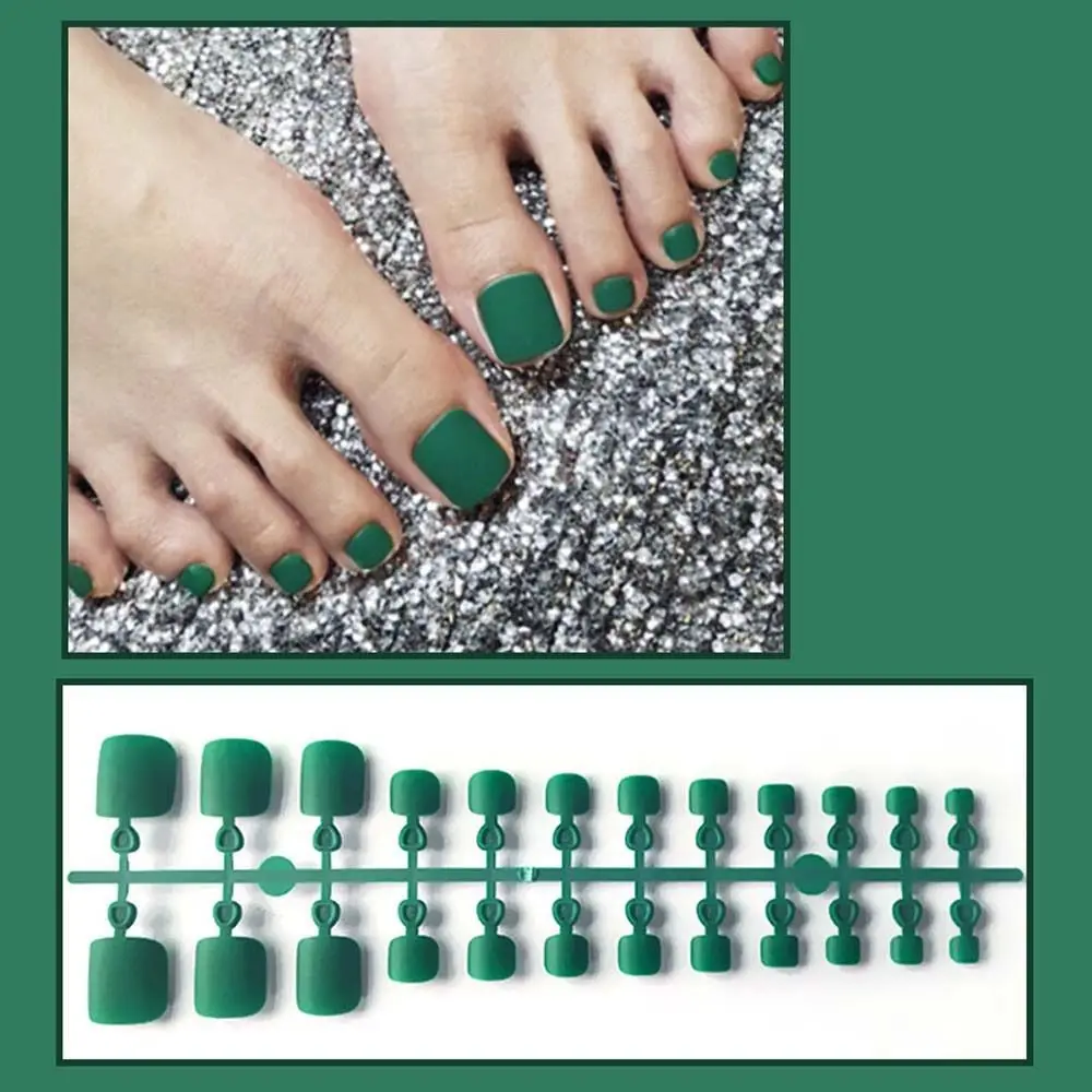 

Artificial Nails DIY Nail Art Tip Matte False Toenails Frosted Fake Toe Nails Full Cover False Nails Solid Color Nails Patch