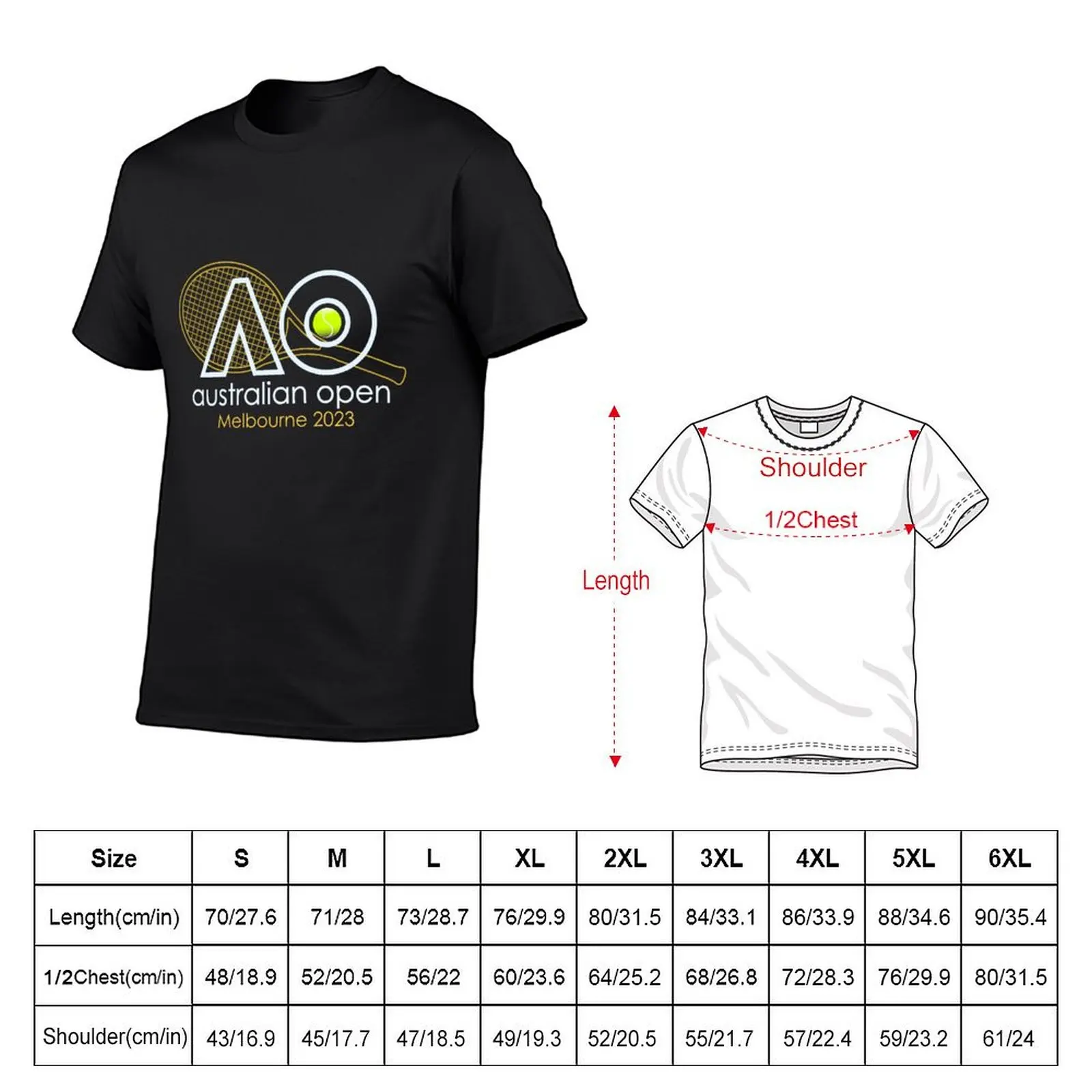 Australian Open Tennis Tournament - Melbourne 2023 T-Shirt plus size tops tees Short sleeve tee funnys mens workout shirts