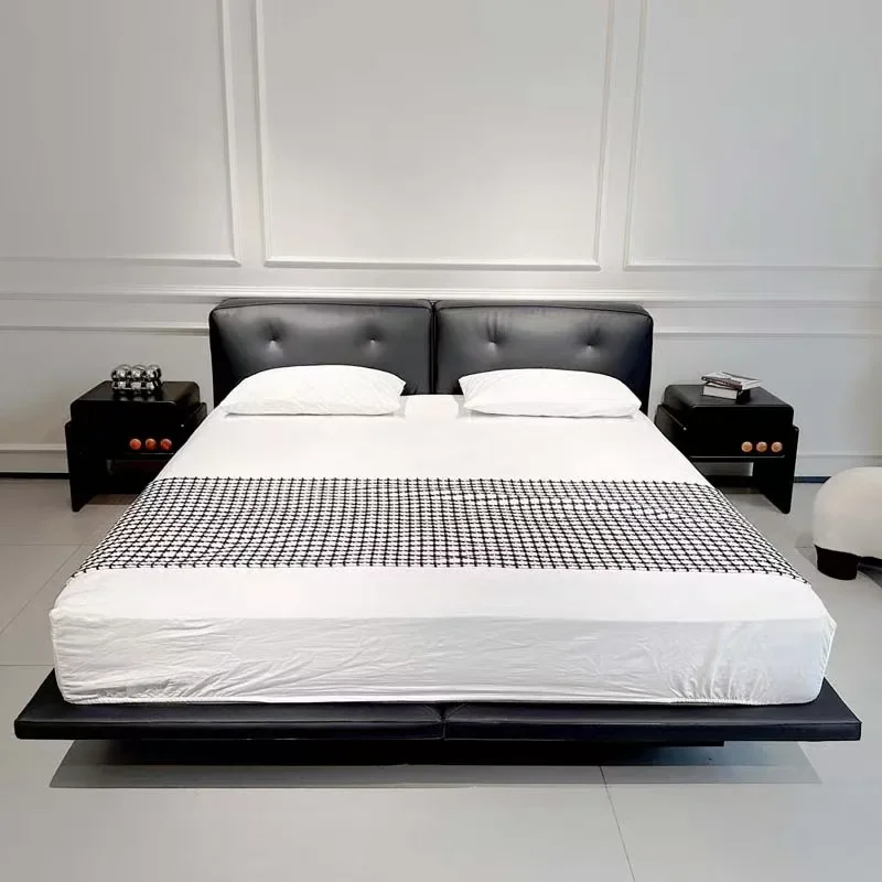 

Italian Minimalist High Quality Classic Premium Black Dylan Bed Down Bag Master Bedroom Queen Bed