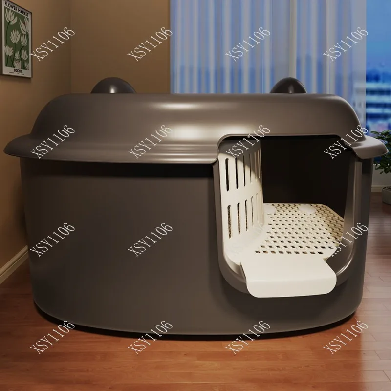 Extra Large Corridor Cat Litter Box Fully Enclosed Deodorant Anti-Splash Cat Toilet