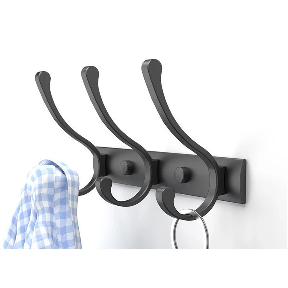 Coat Hook Rack Wall Hook Home Decor Clothes Hanger Hook Bathroom Towel Hooks Wall Storage Hook Bedroom Hook Black Robe Hook