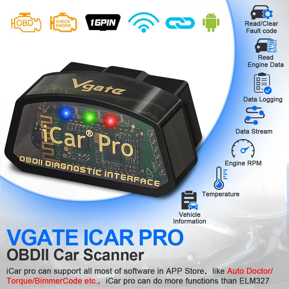 

4.0 Bluetooth Vgate iCar Pro 4.0 Аппаратное обеспечение V2.3 OBD2 Автомобильный детектор неисправностей Двойная система Автомобильное диагностическое устройство низкой мощности