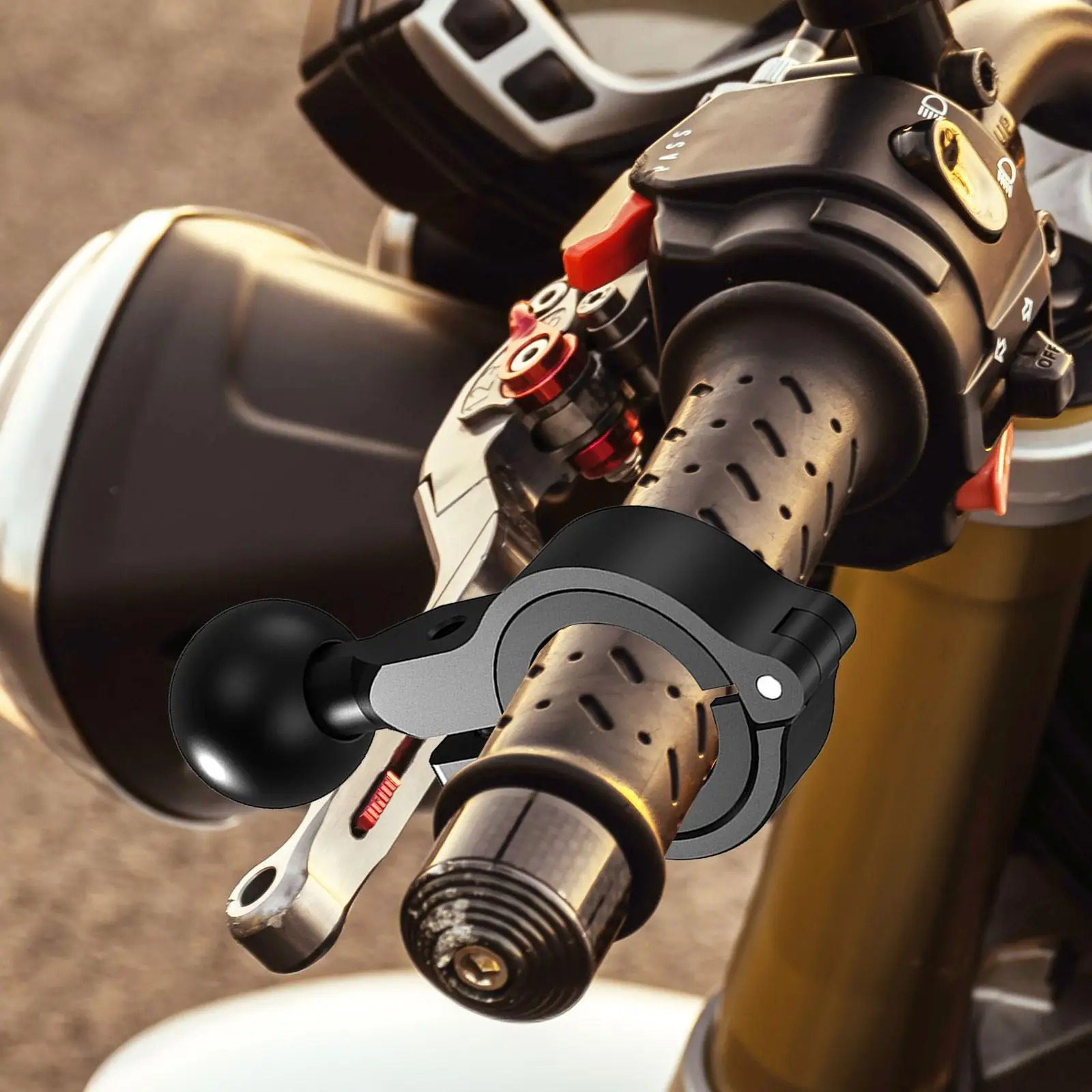 Motorcycle Adapter with Handlebar Clamp for 22mm And 32mm Bars
