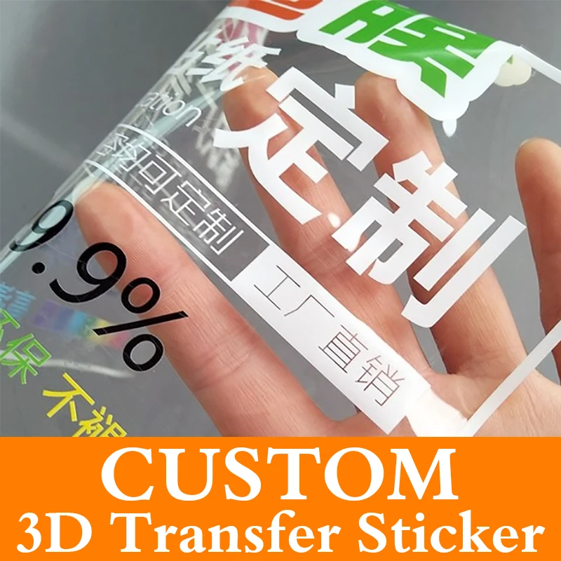 

50pcs Personalized Custom Stickers 3D UV Print Customized Transfer Sticker Company Logo Wedding Label Bottle Cups Birthday Gifts
