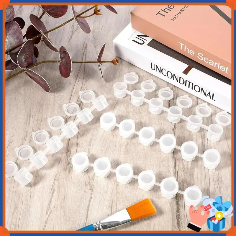 

Compact 120 PCS Paint Containers With Lids 40 Strips Paint Containers Acrylic Paint With Lids For Craft Paint Storage Classroom