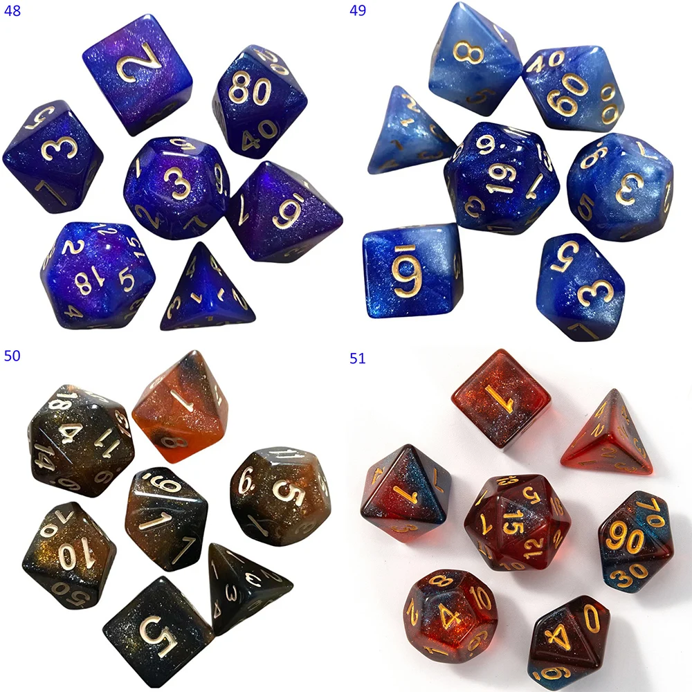 Dnd Acrylic Solid Dice Rounded Edge Polyhedral Dice D+D Dice Set For Dungeon and Dragon Pathfinder Role Playing Game(RPG)/MTG