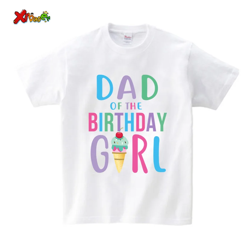 Funny Ice Cream 2025 Family Matching Outfits Cotton Mother Father and Daughter Son Tshirt Baby Birthday Arty Custom Name T-Shirt