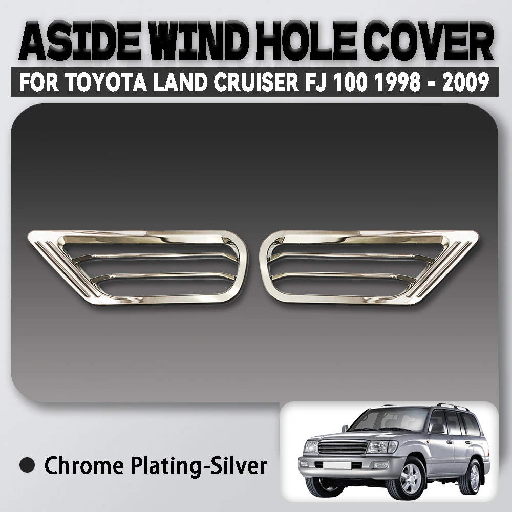 

Chrome Plated Silver Car Aside Wind Cover Trim For Toyota Land Cruiser Fj100 lc100 1998 - 2009 Car Accessories Exterior Decorate