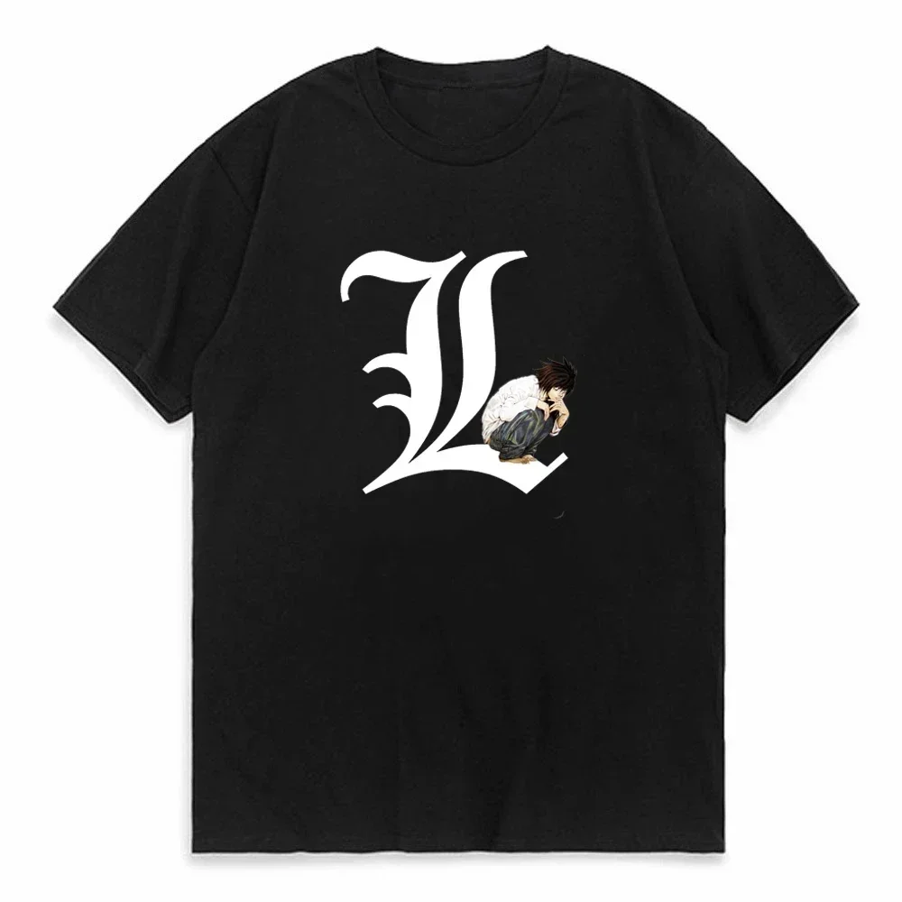 Death Note L Lawliet Vintage Anime Graphic T‑Shirt Men Women Oversized Unisex Short Sleeve Streetwear Casual Soft Cotton Tops