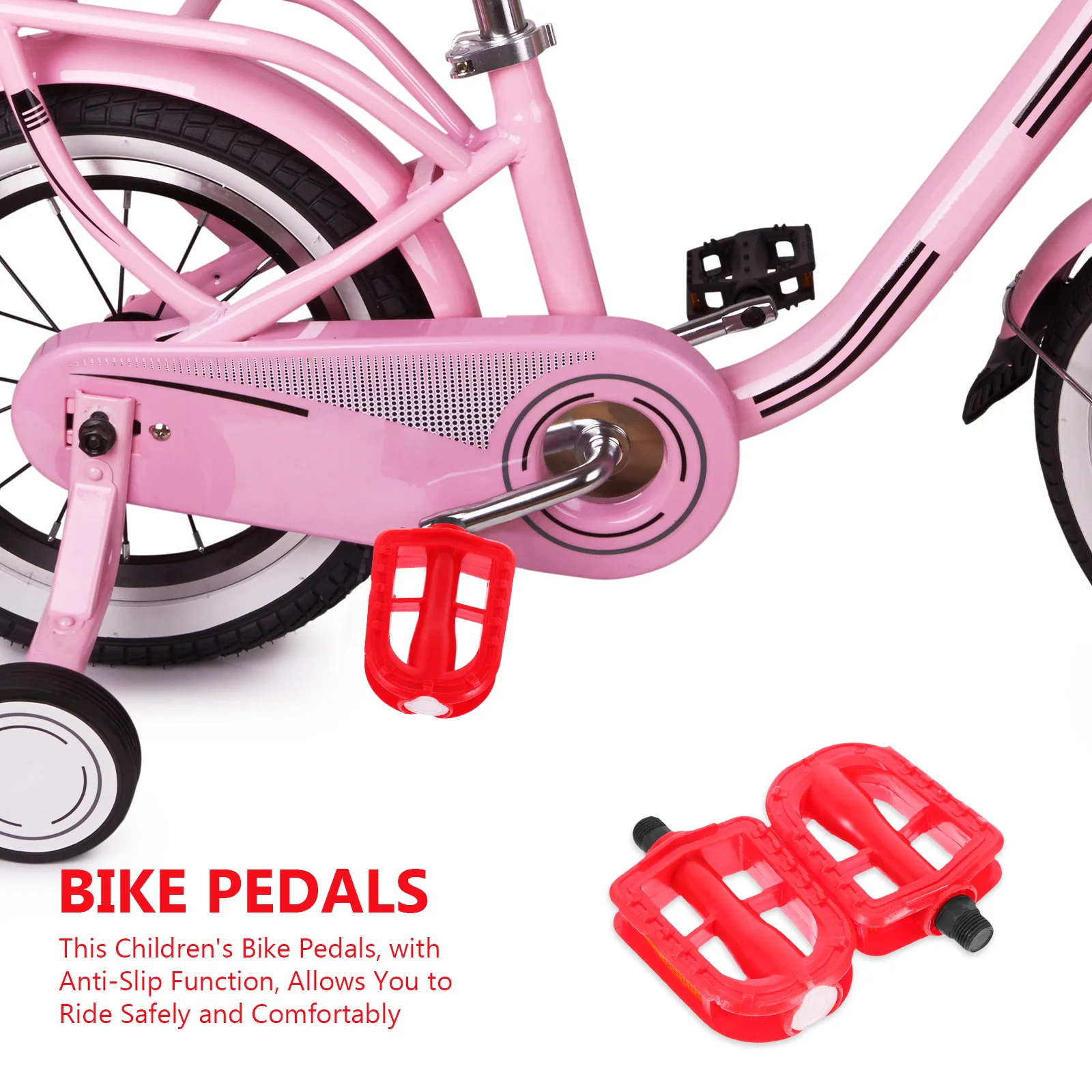

1Pair Anti Slip Pedal Mountain Bike Pedals Red Long Lasting Comfort for Road Bicycles Cycling Pedal Bike Treadle