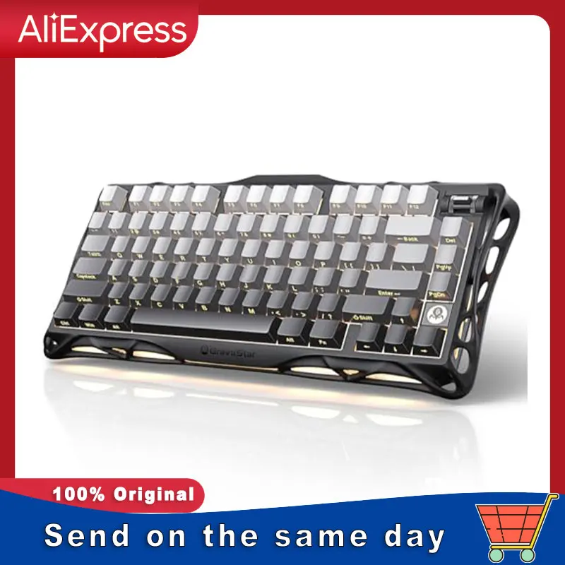 GravaStar Mercury K1 75% Wireless Mechanical Gaming Keyboard Aluminum Alloy Gasket Compact Custom Hot-Swap Socket Linear Switche