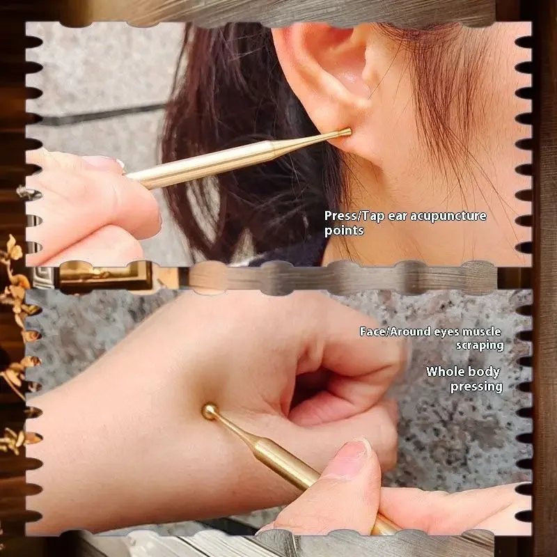 

Stainless Steel/Brass Acupuncture Pen Manual Body Trigger Point Probe Deep Tissue Massage Dual Head Facial Reflexology Tools