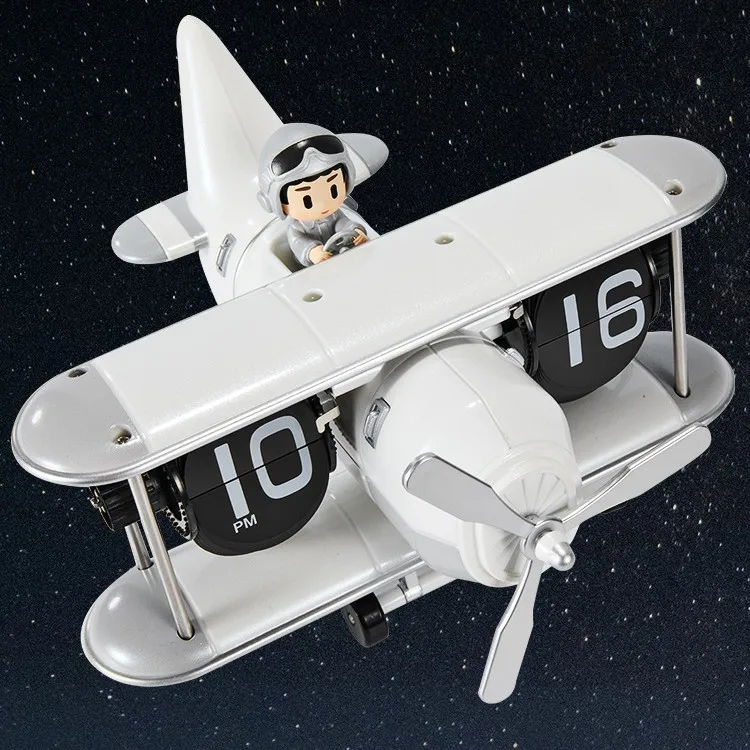 Airplane Flip Clock - Retro Mechanical Desktop Clock with Auto-Flip Design,Unique Office Decor Gift!#DeskDecor #GiftsForMen
