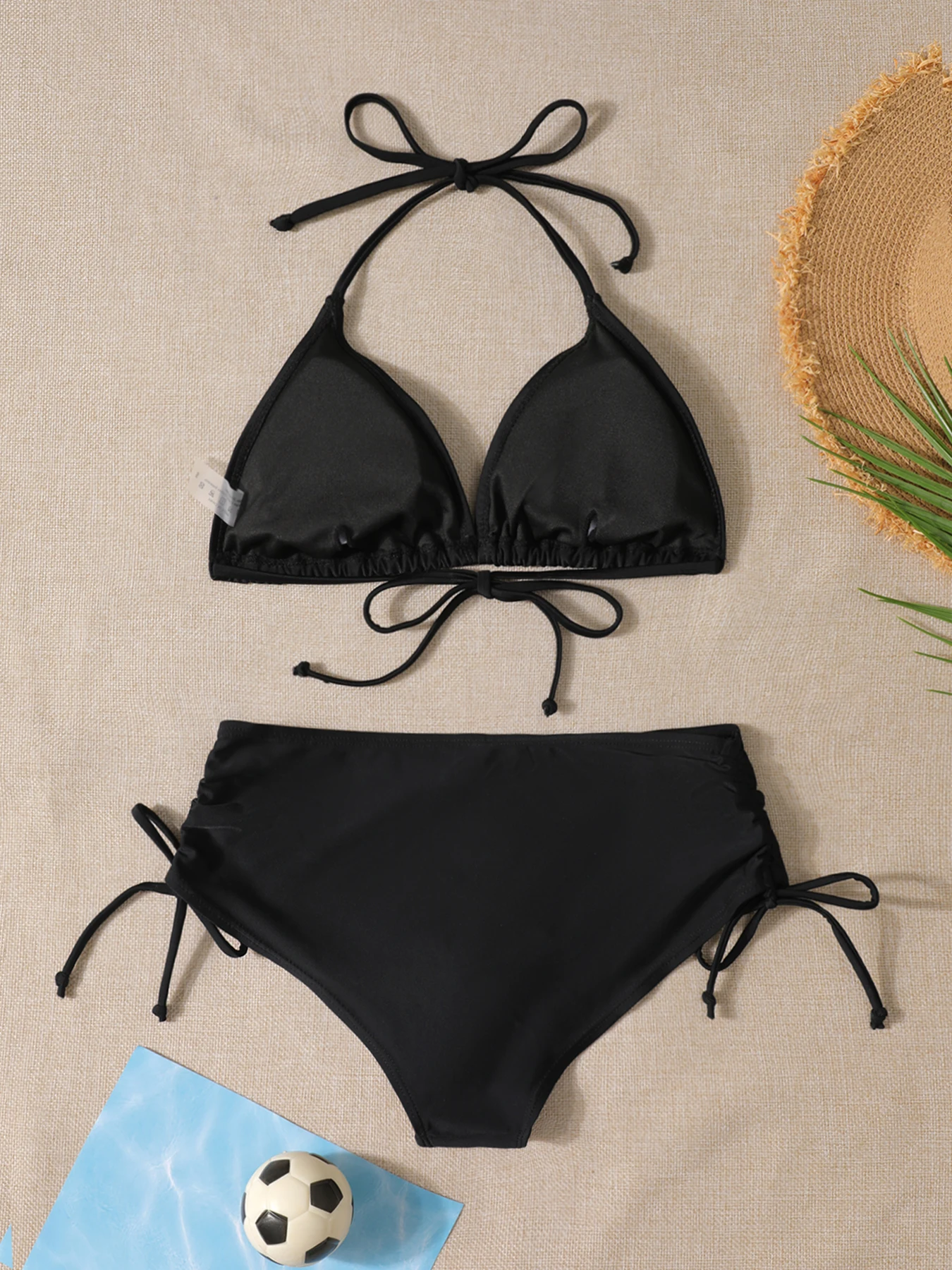 Summer Sexy Black Two-piece Triangle Bikini Swimsuit Women's Beachwear Fashion Summer Bikini