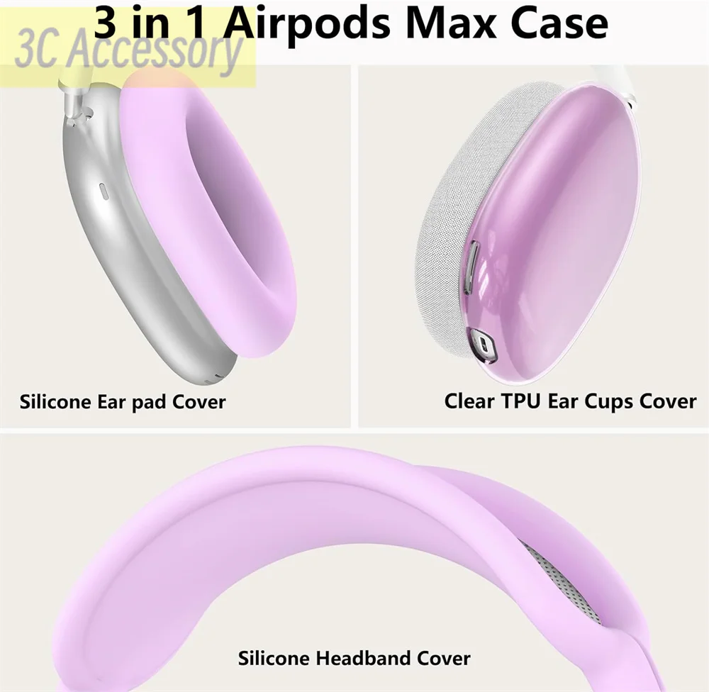 Capa protetora de fone de ouvido transparente para Apple Airpods Max 2, 3 em 1, Funda, novo, 2022