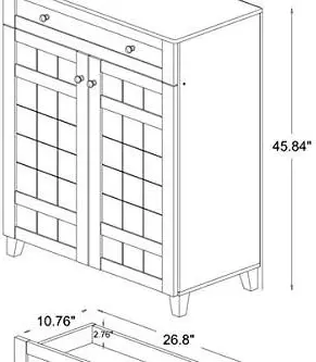 Studio Glidden 1- Drawer Shoe Storage Cabinet, Dark Brown (91-4518-HiT)