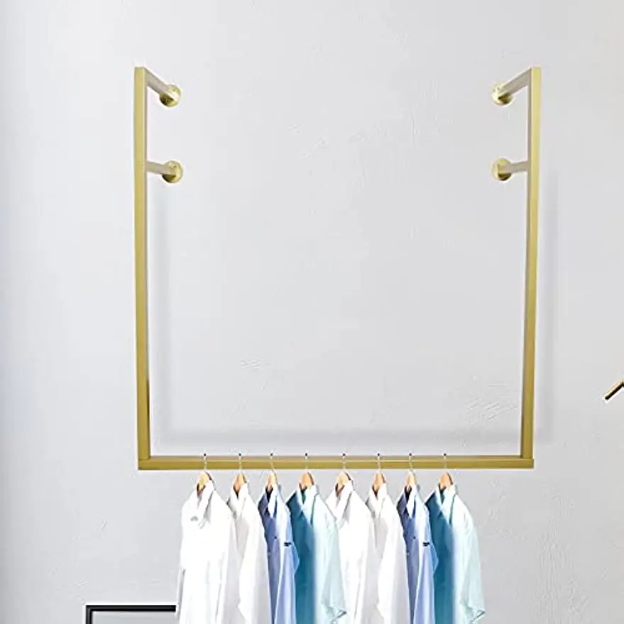 

Simple Wall Mounted Metal Display Rack, Window Hanging Garment Shelf, Home Clothes Rod Storage Towel Rack