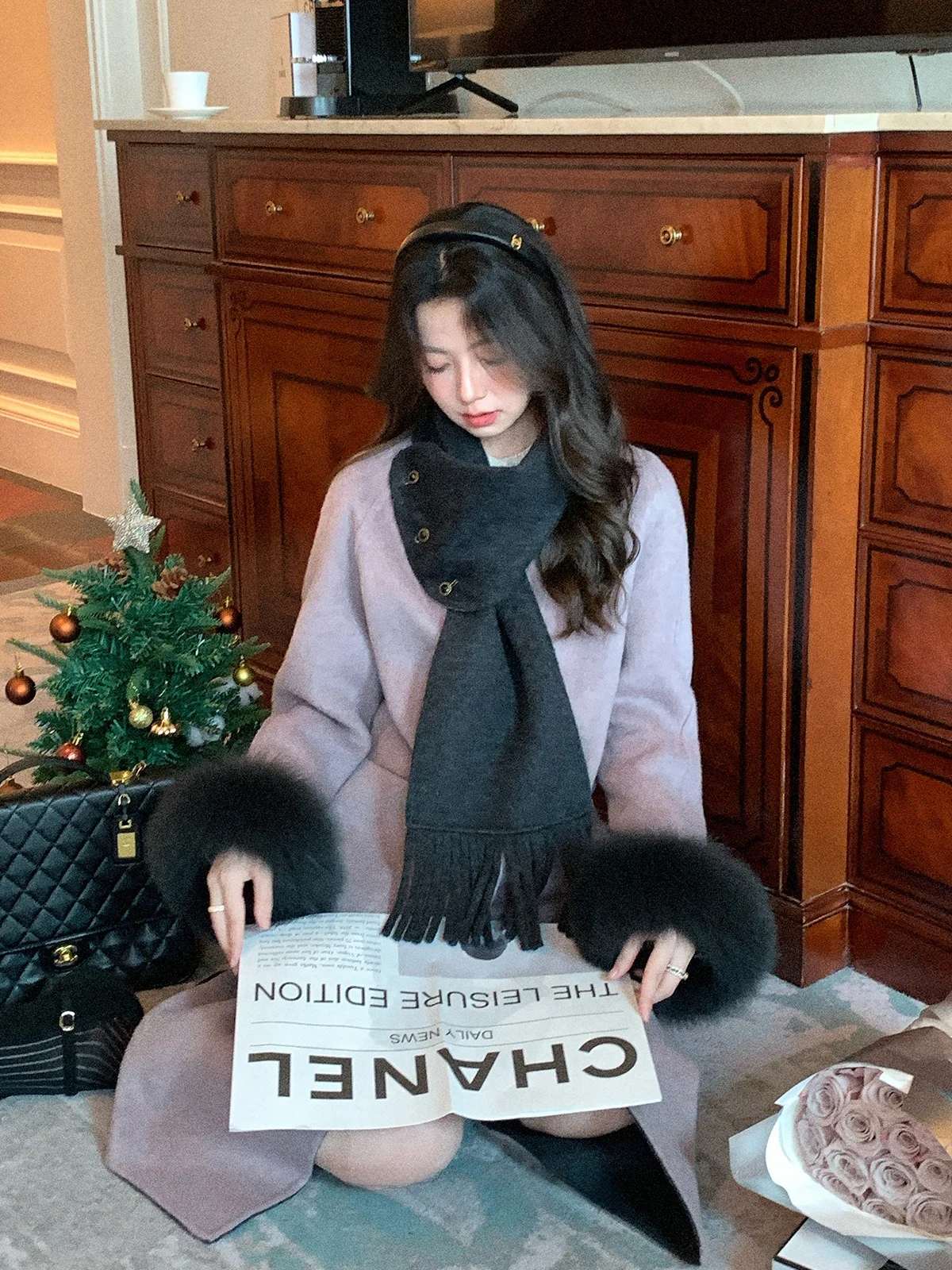 

Double-Sided Woolen Coat Middle-Length Australian Long Wool Women's Winter Coat Casual Sle Long Sve Warmth And Comfort