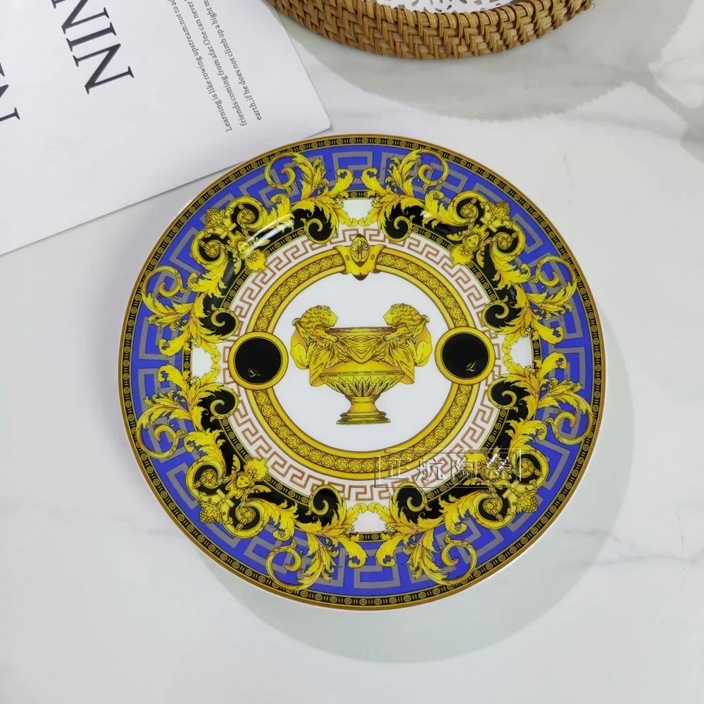 Vintage Ceramic Dinner Plate 8 Inch 10 Inch Creative Bone China Western Steak Dessert Salah Plate Kitchen Party Gift Box Set