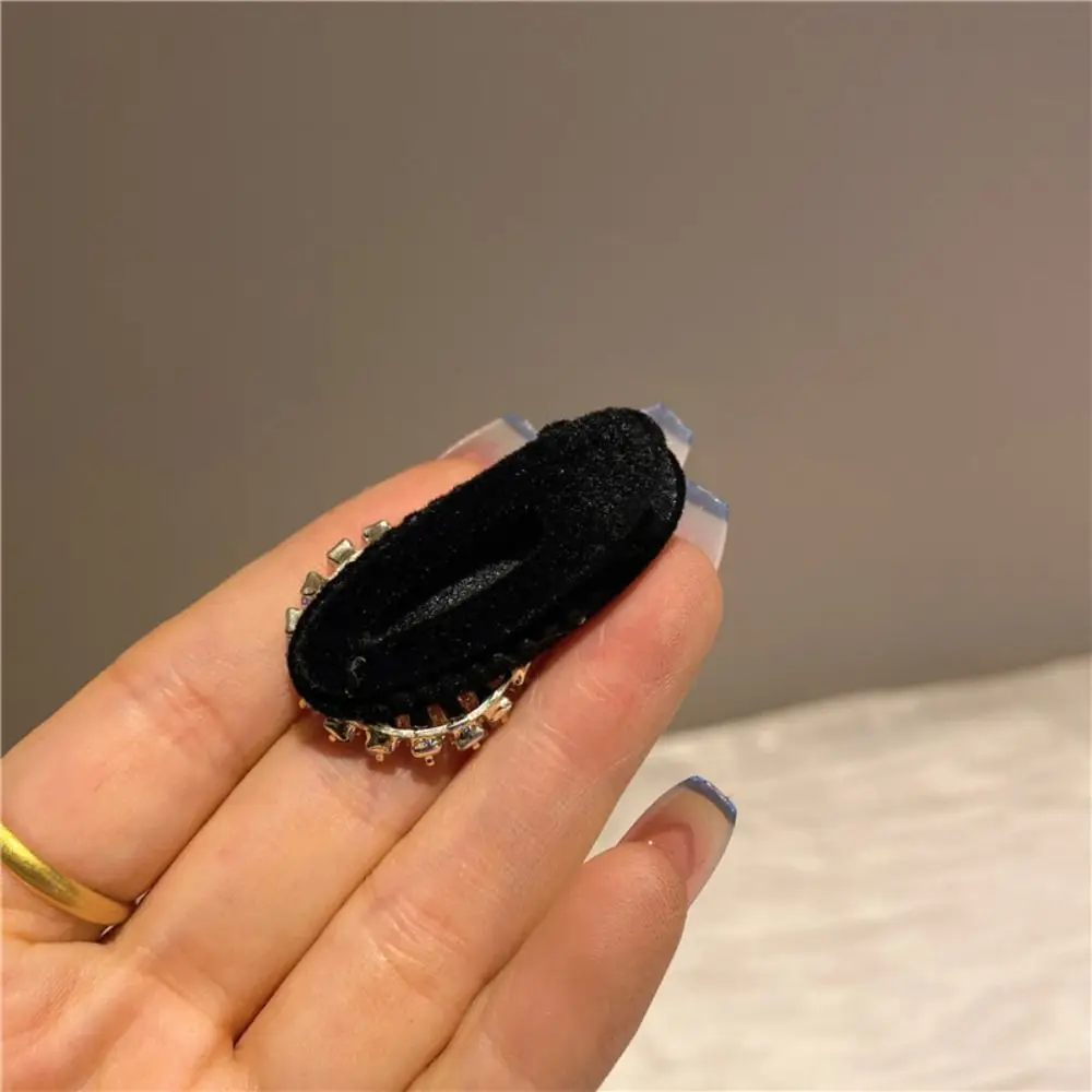 Elegant BB clip Hairband Luxury Zircon Rhinestone Velvet Duckbill Clip Korean Style Hairpin Girls Hair Clip Sweet Barrettes