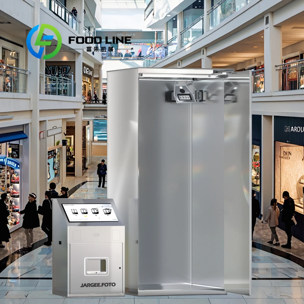 Customize High-Angle Professional Silver Popular Automatic Photo Booth With Voice Guidance For Parties And Selfies