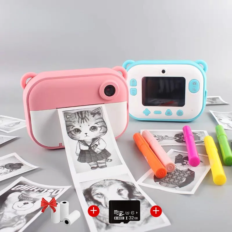 Neue Kinder Kamera Für Kinder Instant Kamera 1080P Digital Kamera Für Kinder Foto Kamera Spielzeug Für Mädchen Jungen Geburtstag geschenke