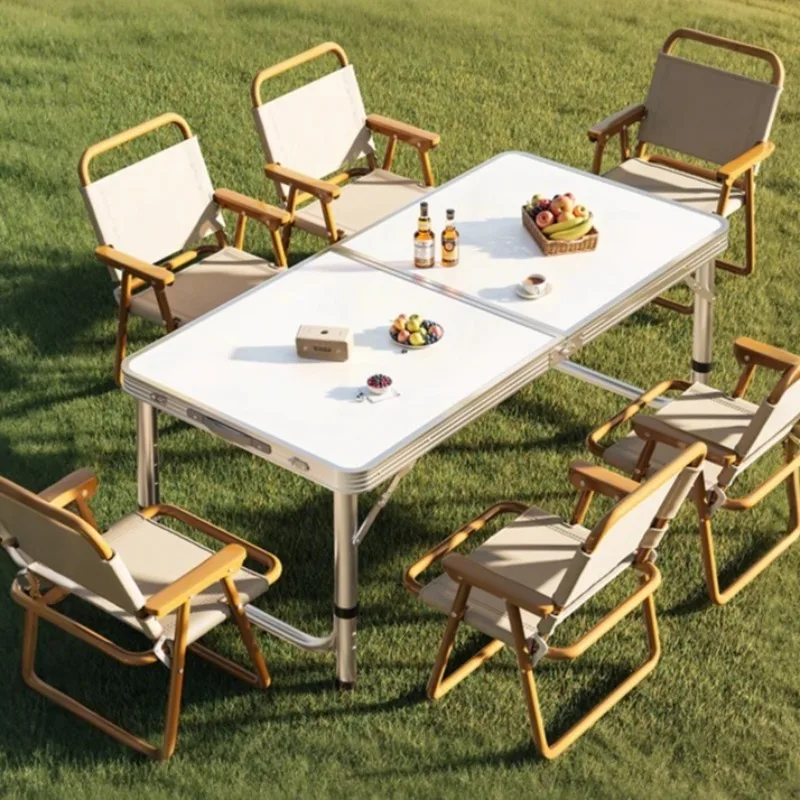 Outdoor Garden Foldable Portable Picnic Table Tourism Nature Hike Aluminum Table Family Camping Equipments Rectangle Tables