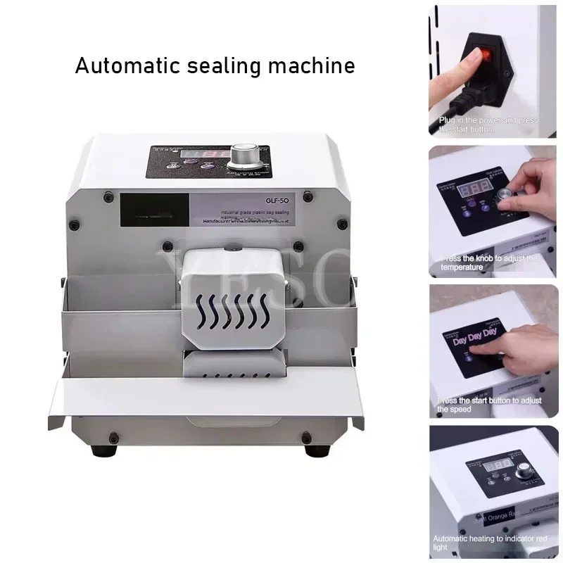 

Full-Automatic Continuous Sealing Machine Aluminum Foil Plastic Bag Heat Sealing Machine Small Packaging Machine Food Sealer