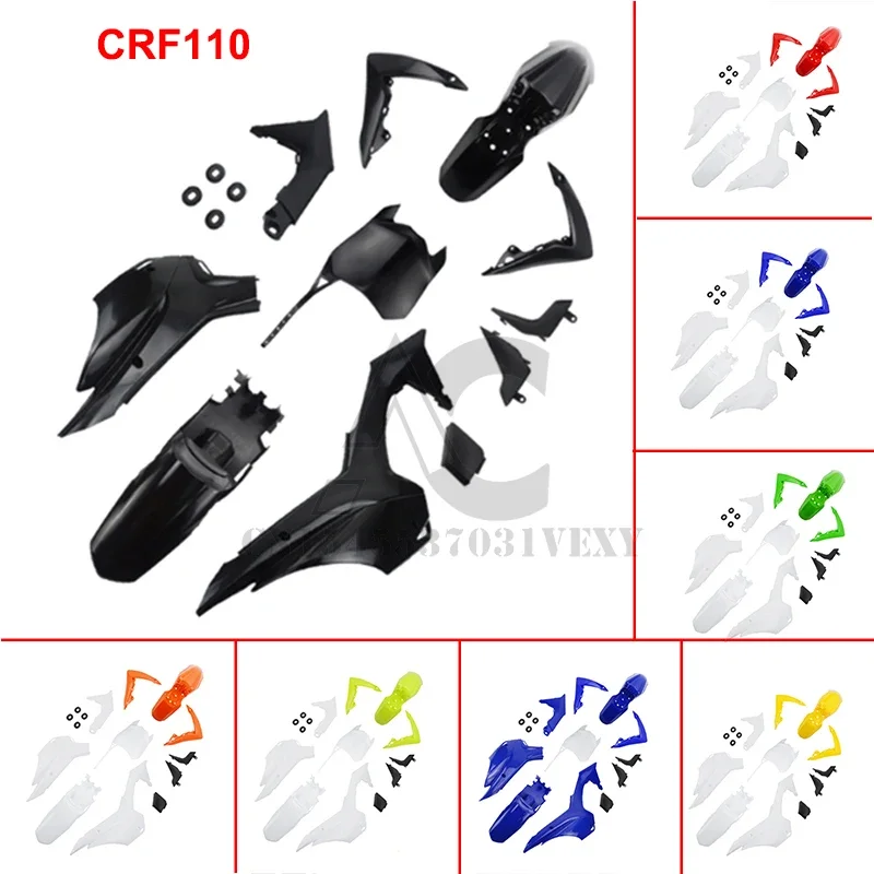 

Plastic Parts Fairing Cover Kits For CRF 110 2013 2014 2015 Dirt Pit Bike Motocross Off Road Motorcycle Dirt Pit Bike