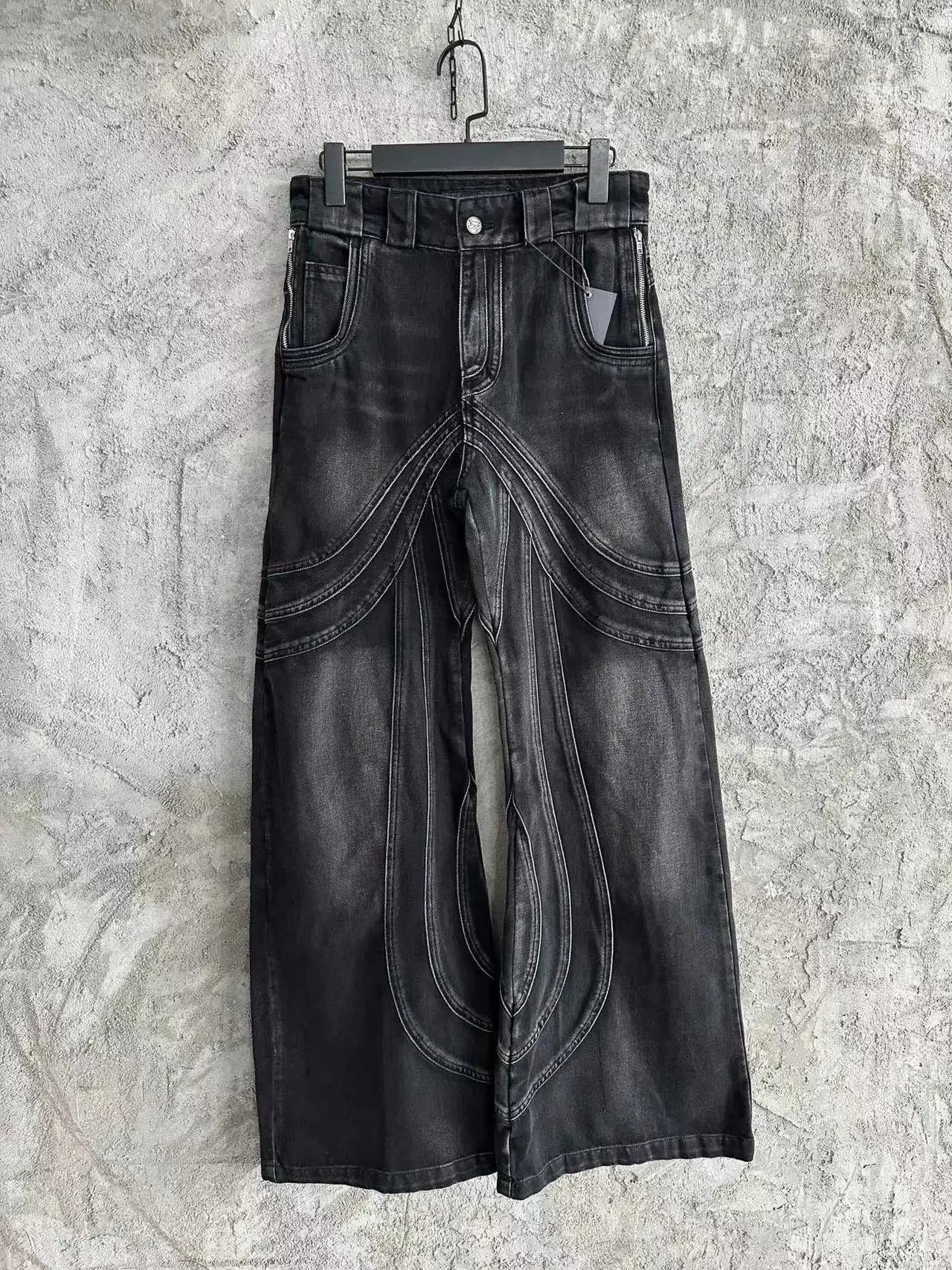 Top Quality 2023SS RO Men's High Street Hip-Hop Cargo Pants Bell-Tottoms