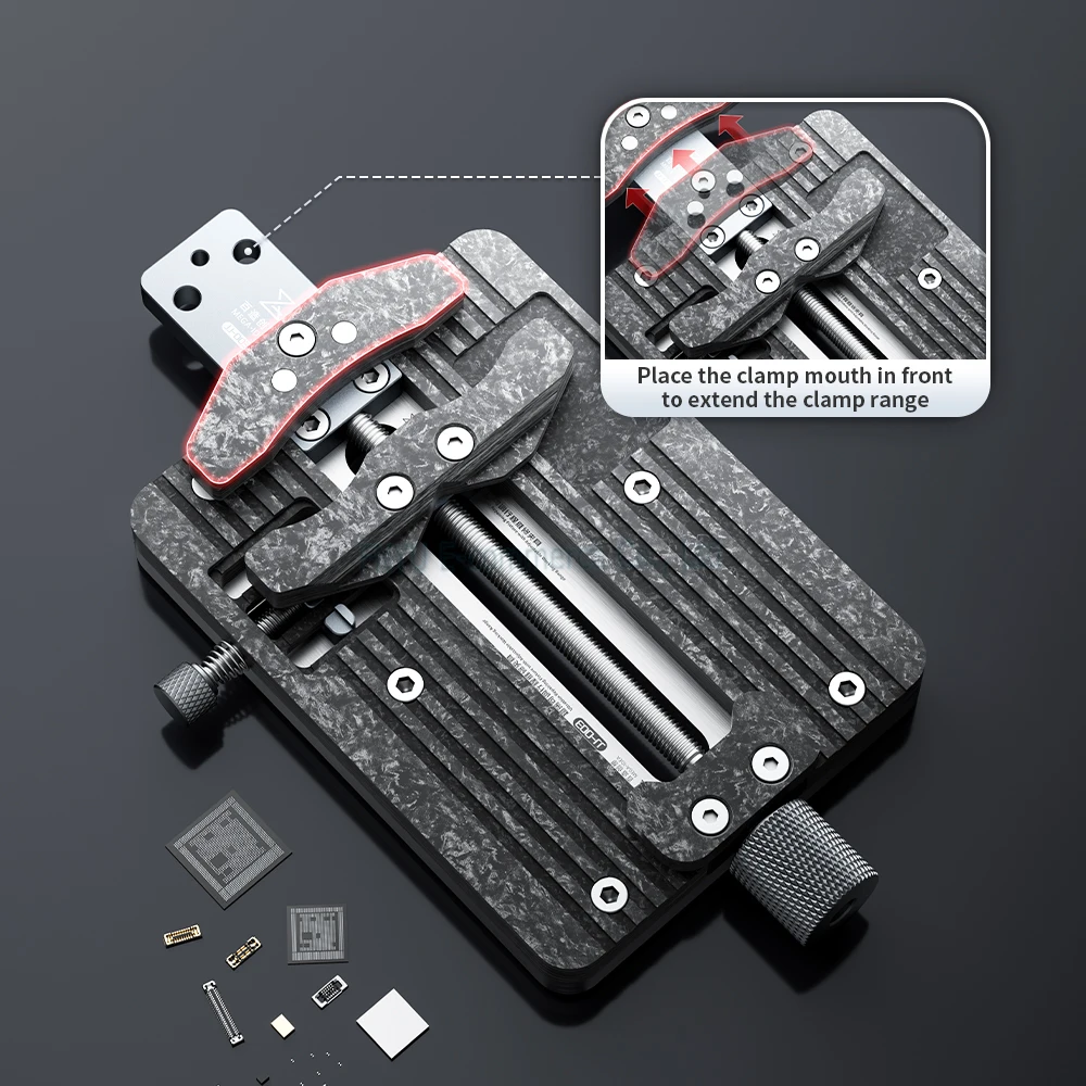 QIANLI-JJ-003 Mega-idea, accesorio ultrafino con rango de abrazadera ajustable para reparación de chips de placa base de teléfono, muescas de Abrazadera múltiple