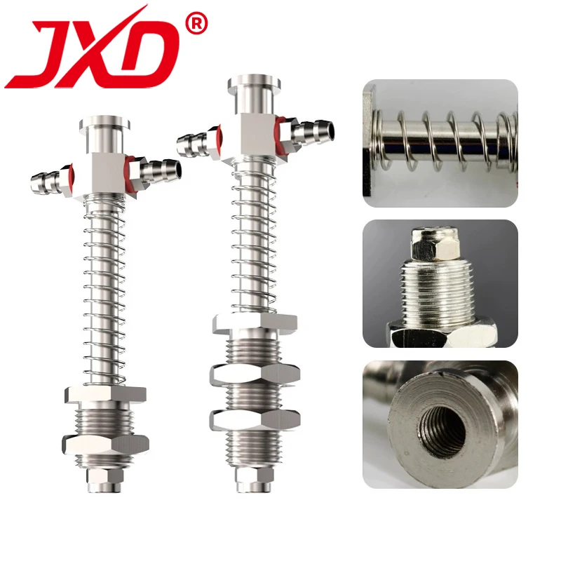 M10/M12 Mounting Thread Pneumatic Vacuum Buffer Fitting Dual Side Air Inlet Nickel-Plated Iron Suction Cup Adaptor for 6mm Hose