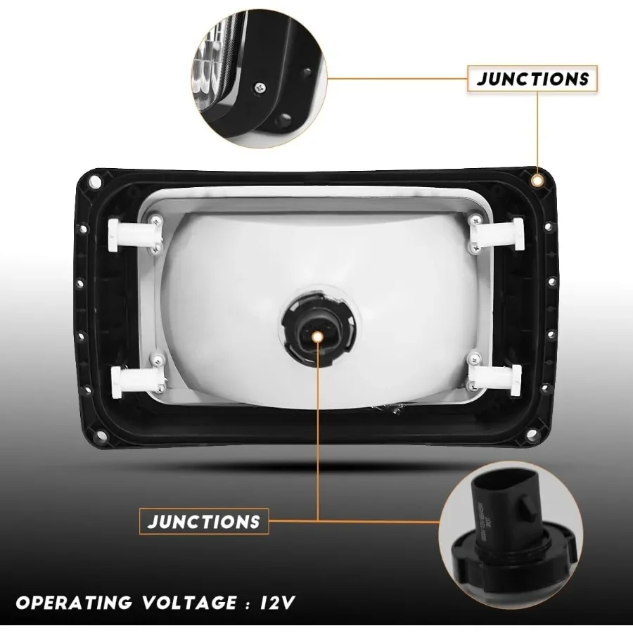 مجموعة المصابيح الأمامية مناسبة لشاحنة Mack CH613 CH600 RD400600 DOT SAE المعتمدة من زوج السائق وزوج جانبي الركاب مع ارتفاع