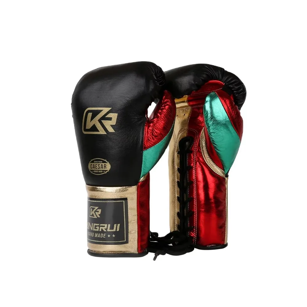 Fight shop hot sale boxing gloves with glossy cowhide  leather OEM cheap price fighting gloves for boxing men and women