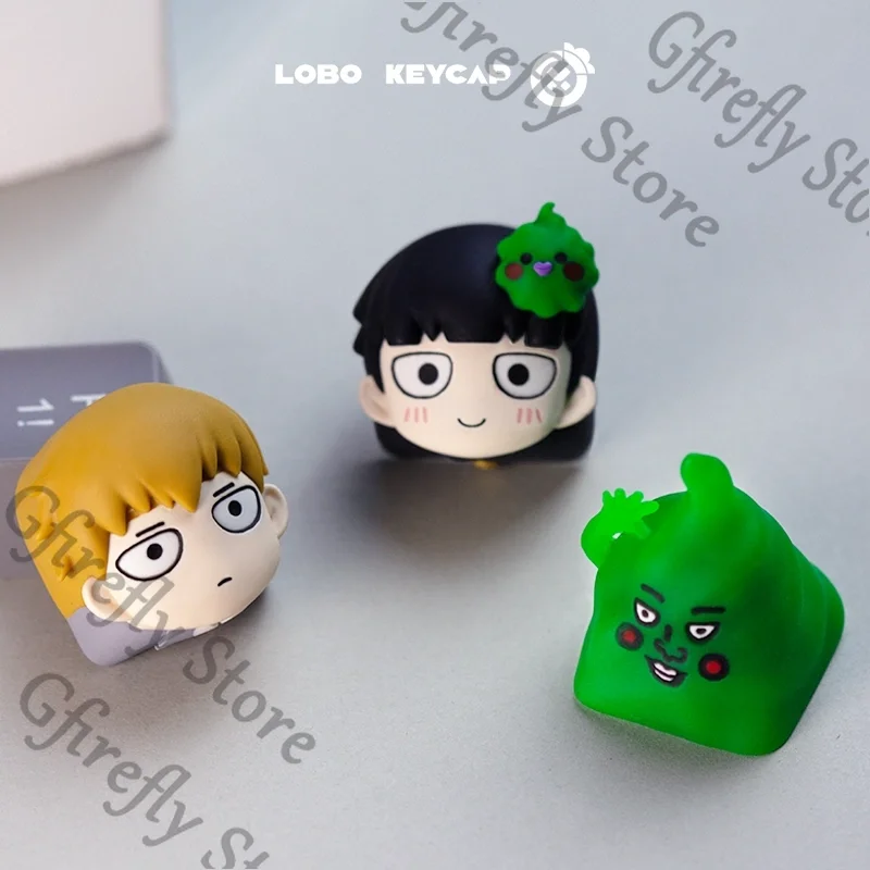 

Mob Psycho 100 Keycaps Anime Cosplay Resin Keyboard Cap Kageyama Shigeo Reigen Arataka Dimple Adorable Ornaments Gifts