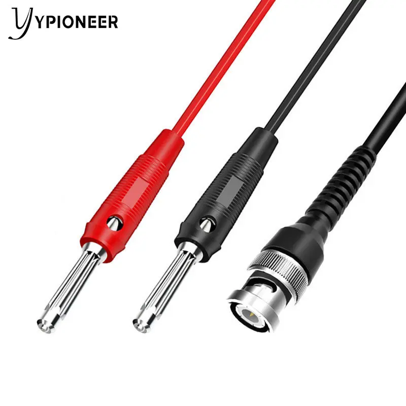 YPioneer-كابل توصيل ذكر P1008A BNC Q9 إلى مزدوج 4 مللي متر ، قابس موز قابل للتكديس ، اختبار كهربائي 120 سنتيمتر