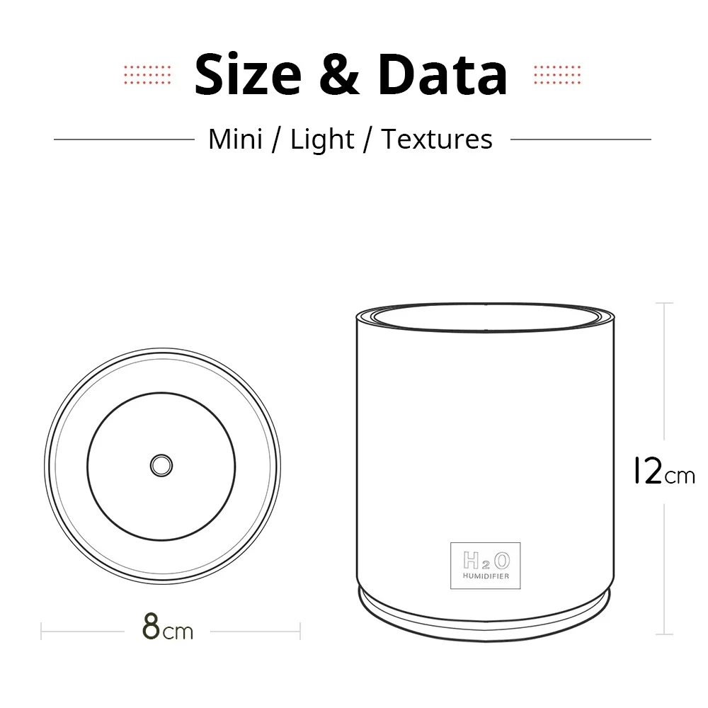 Portable USB Ultrasonic Colorful Cup Aroma Diffuser - Cool Mist Maker & Air Purifier with Light - Car & Home Oil essential Smell