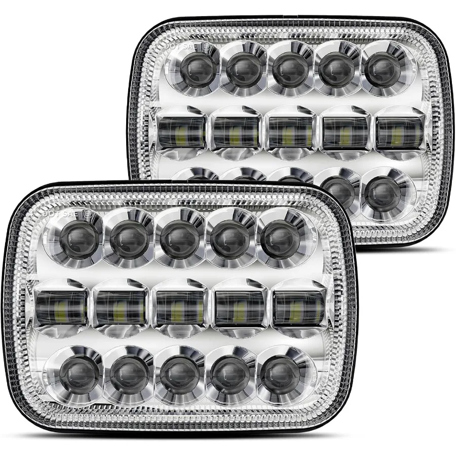 

110 Вт 5x7 светодиодные фары 7x6 H6054 герметичный свет дальнего ближнего света, совместимые с Jeep Wrangler YJ Cherokee XJ GMC Nissan Dodge Tru