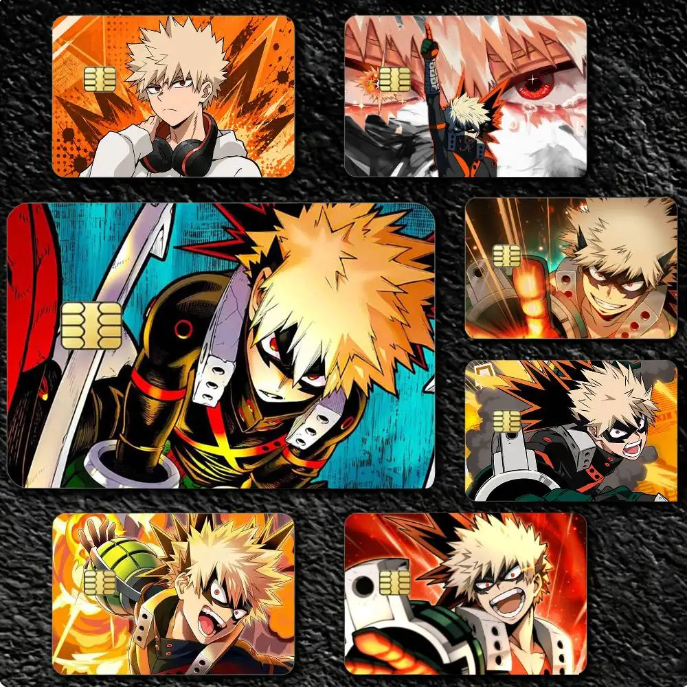 Katsuki B-Bakugo My Hero Academia 4pcs 1Set Card Stickers Small Waterproof Chip 4PCS Card Sticker Anti-Scratch