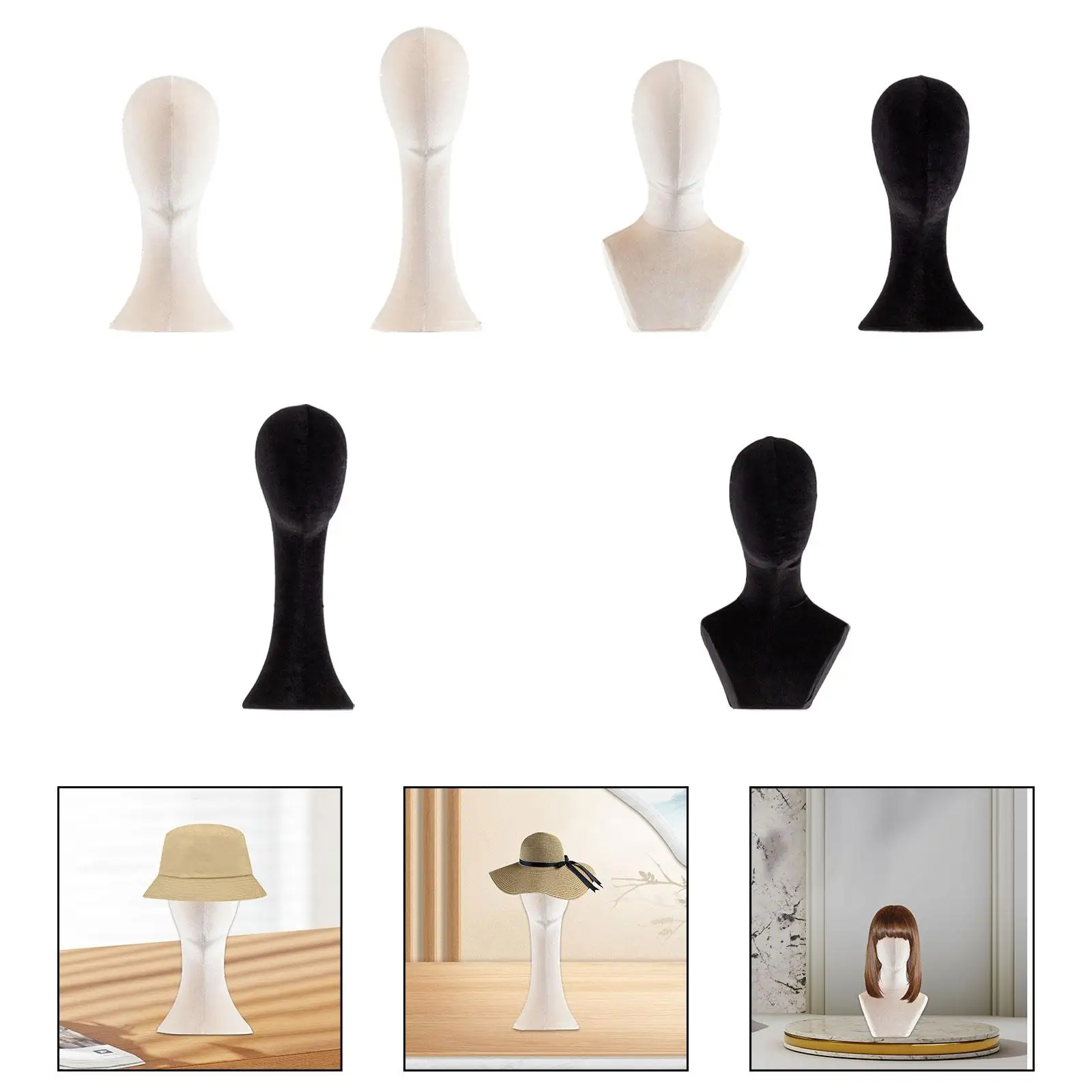 

Mannequin Head Model Jewelry Hair Styling Tool Hairpieces Manikin Head Holder Cap Storage Rack for Shop Retail Store Travel SPA