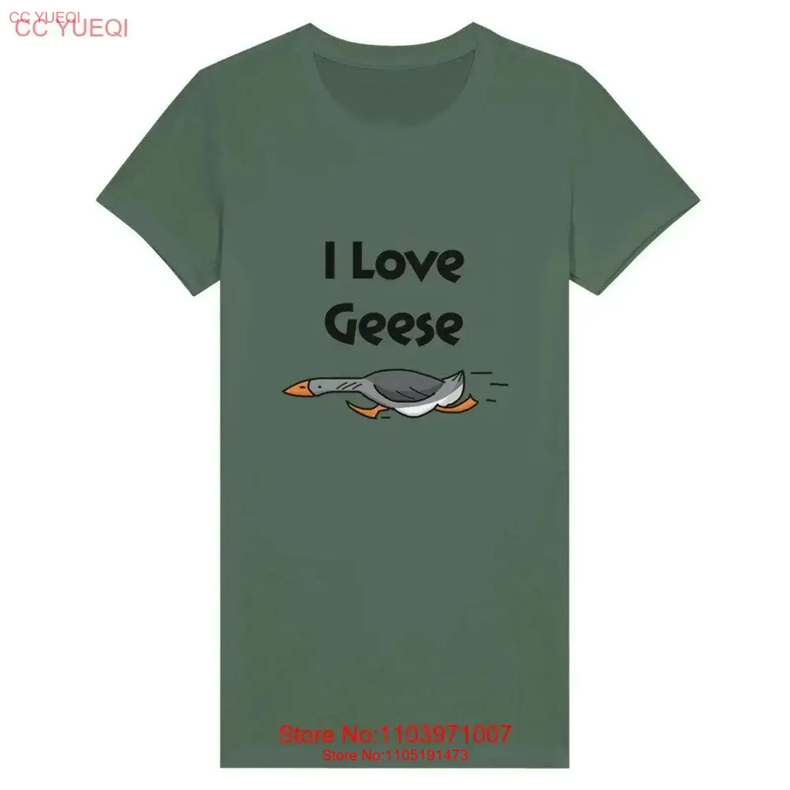 I Love Geese Premium Womens Crewneck T shirt vintage Washed Comfortable Slightly Top For Everyday Wear Stylish homme Unisex