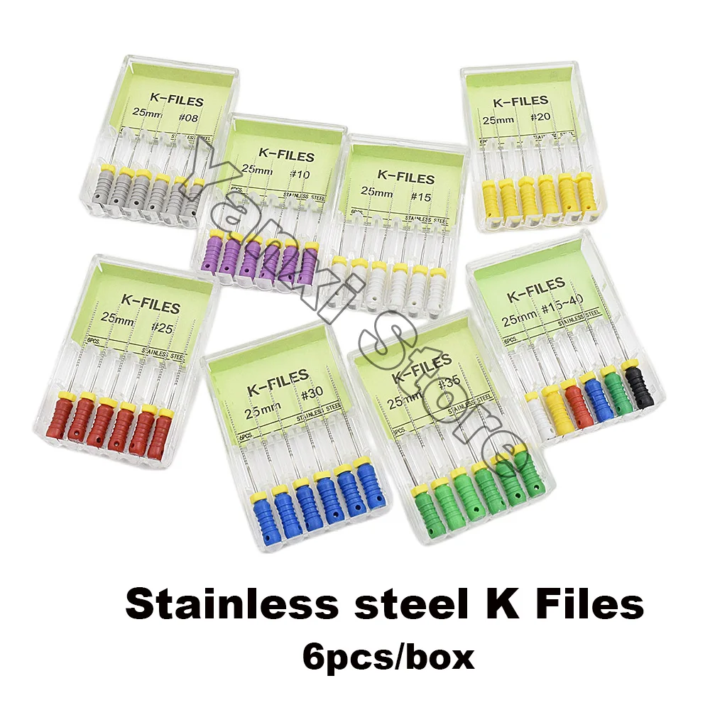 

2 Boxes Dental Stainless Steel K File 21mm 25mm Endo Files #15-40 Root Canal Treatment Dentist Material Free Shipping 2 boxes De