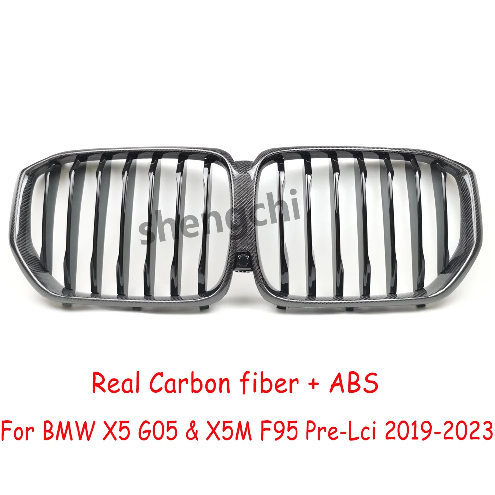 X5 G05 Pre-Lci Carbon Fiber ABS Gloss Black Grille For BMW X5 G05 X5M F95 Pre-Lci Front Bumper Grill Auto Accessories 2019-2023