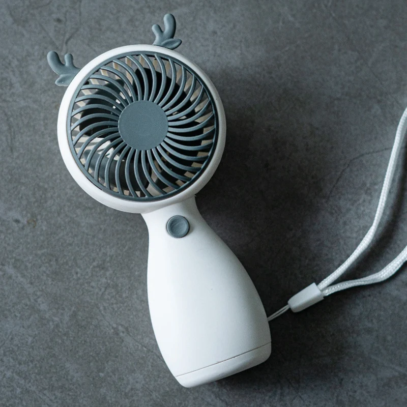 Cute Hand-Held Fan, USB Charging, Portable Wind Power Ultra-Quiet Mini Multi-Function Electric Fan A62X