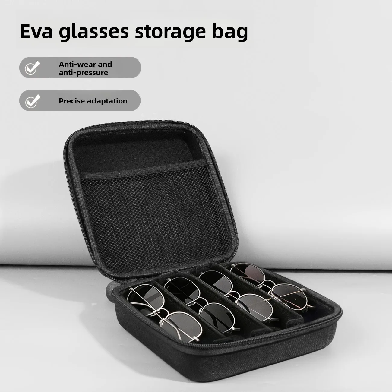 4/6 Grid Eyeglasses Case Sunglasses Organizer Adjustable Dividers Shockproof Hard Shell Travel Case Multiple Glasses