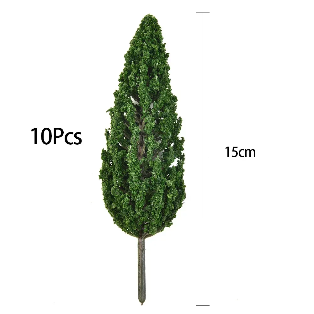 10 pezzi modello pino verde per scala Layout ferroviario 15cm SL-16059 modello di plastica treno albero in miniatura artificiale