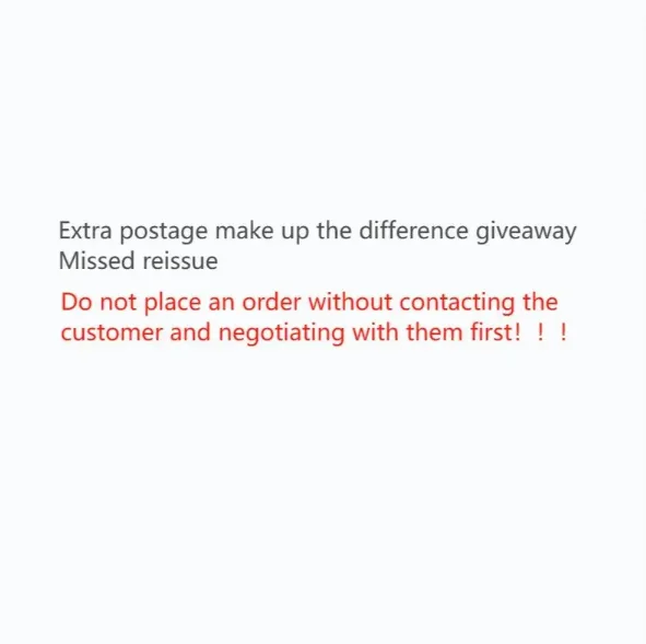 Extra postage make up the difference giveaway Missed reissue no contact customer service to discuss please do not place an order